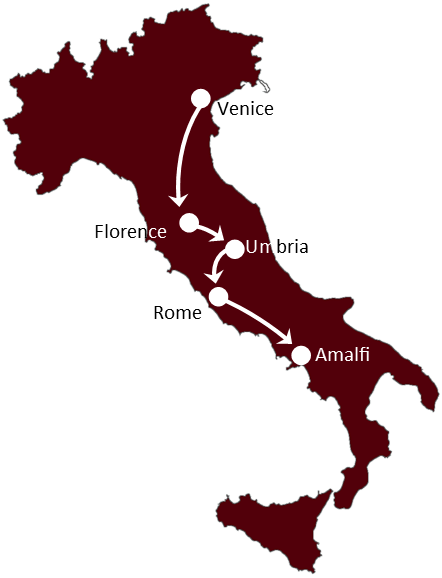 From Venice to Amalfi Itinerary
